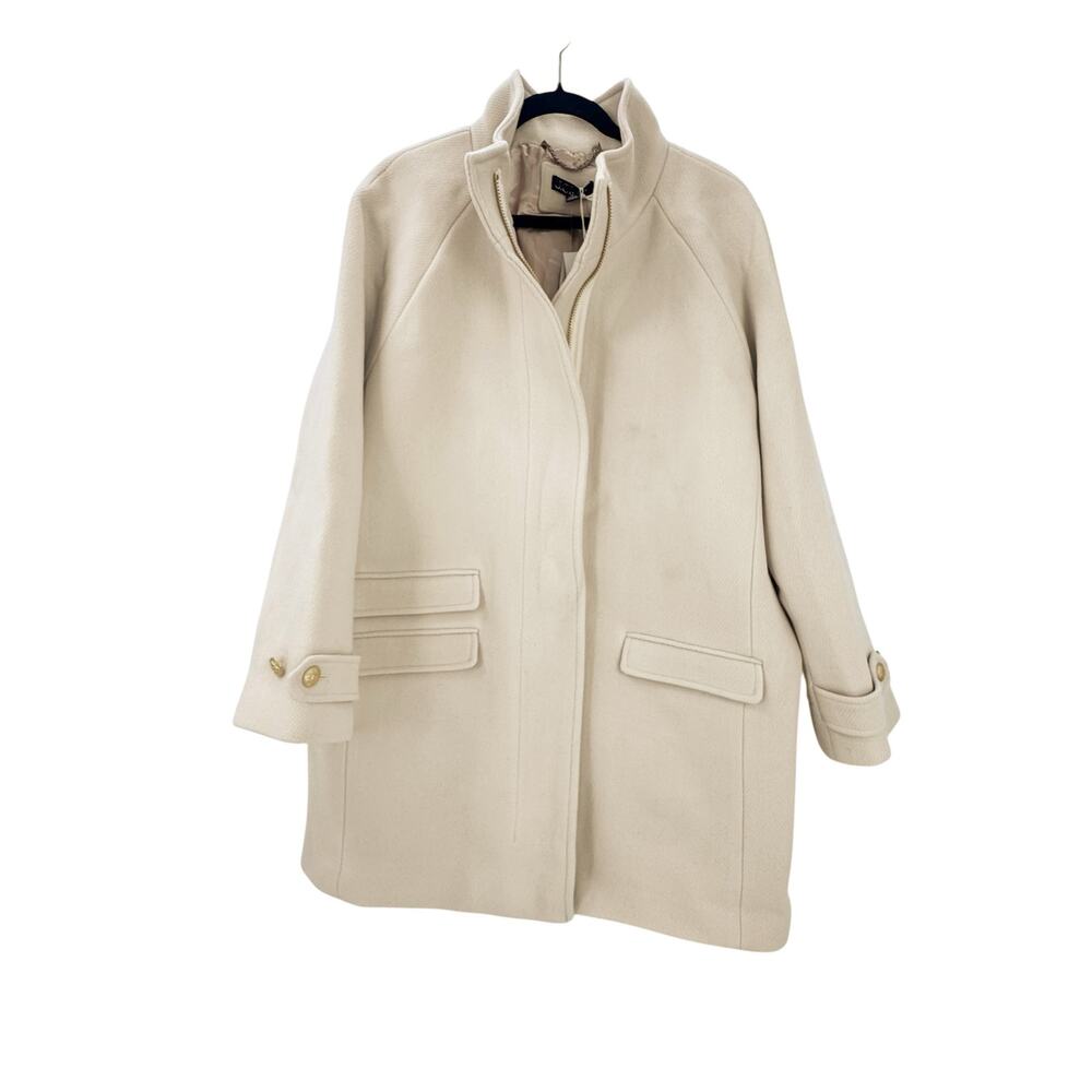 J. Crew Women's Toscana Coat in Italian Stadium-Cloth Wool Blend Natural 12 NWT - Picture 8 of 12